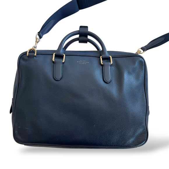 Smythson 2Way Briefcase Shoulder Bag Leather - Picture 1 of 12